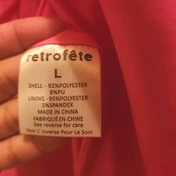 New $695 Retrofete Coat Women Hyper Pink Large Kristen Cutaway Bergdorf Goodman - Picture 11 of 15